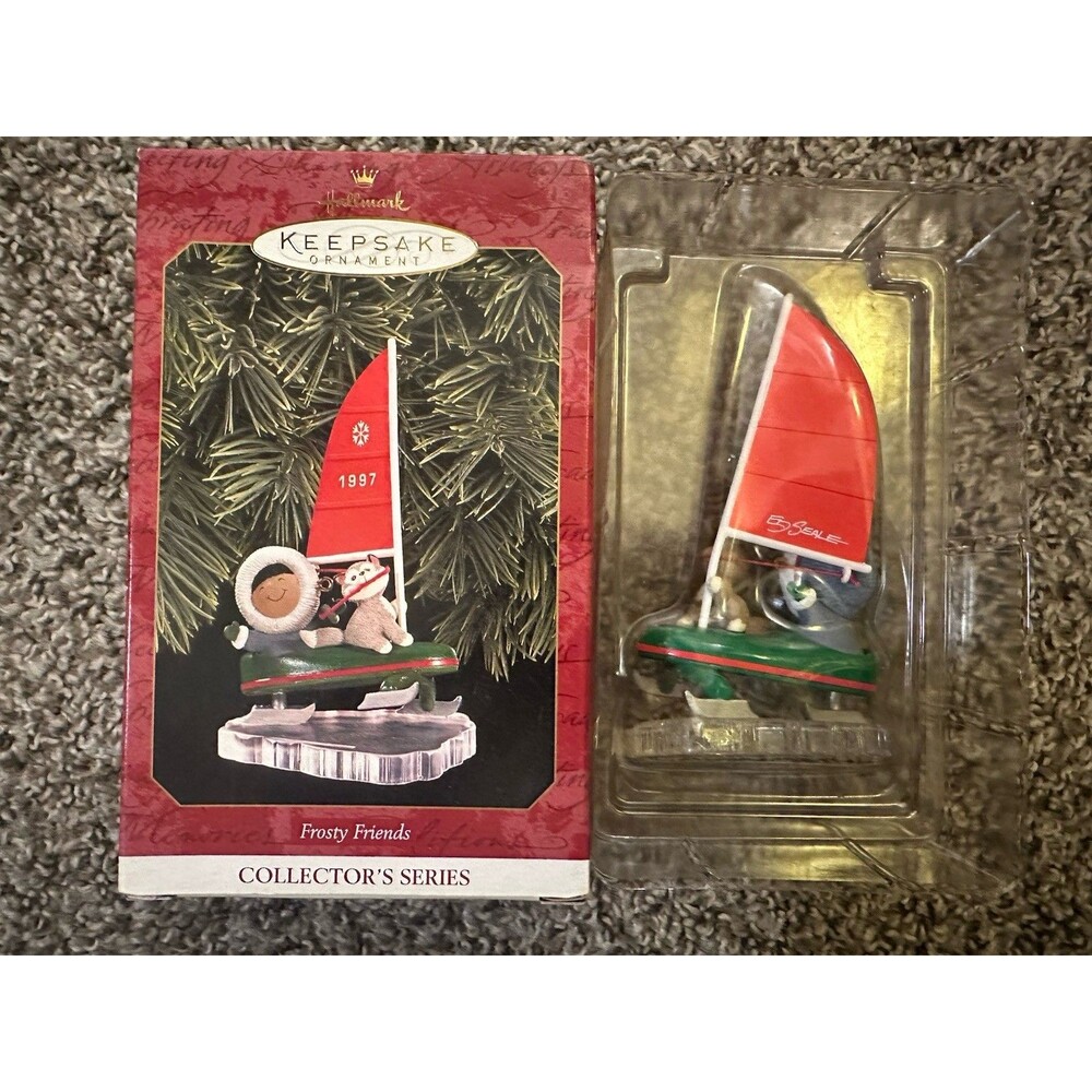 Vintage 1997 Frosty Friends Hallmark Christmas Ornament With Original Box